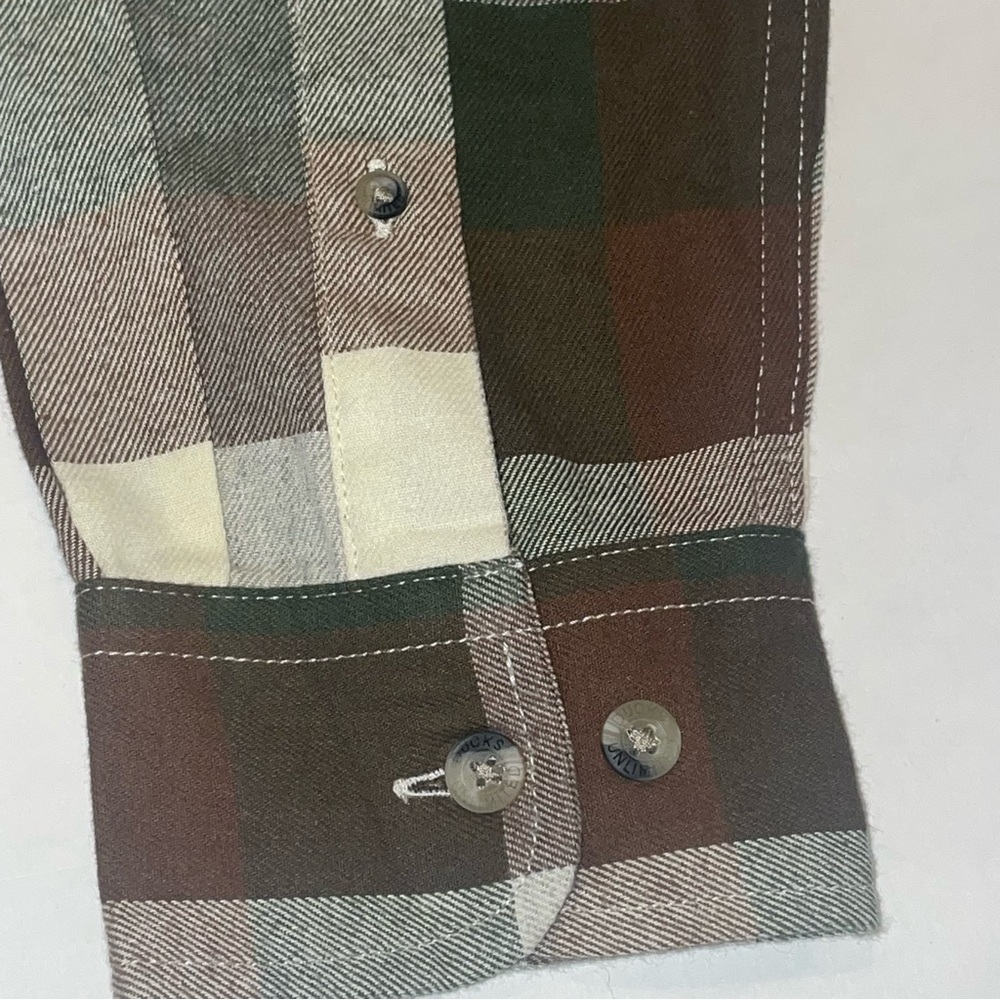 Ducks Unlimited Flannel Shirt Mens Medium Brown Plaid Long Sleeve Button Up NWT - Picture 8 of 13